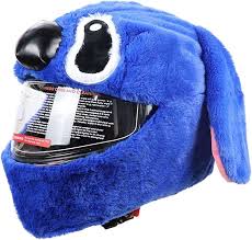 Casco de Motocicleta con Diseño Divertido en Peluche
