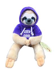 Oso Perezoso Super Suave con Camiseta Lila - 18cm