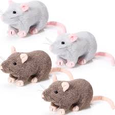 Juego de 4 Ratas de Peluche Realistas