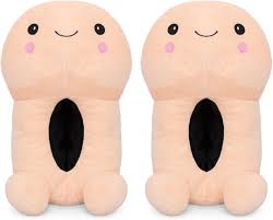 Pantuflas Divertidas en Forma de Pene con Sonrisa