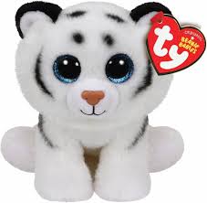 Tigre de Peluche Tundra TY - 15 cm Blanco