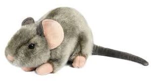 Uni-Toys: Ratón Gris Tumbado de 17 cm