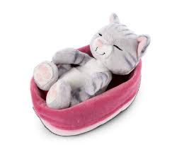 Juguete de Gato NICI en Cesta Rosa-Púrpura