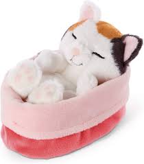 Gatito Dormilón de Peluche Crema - 12cm