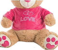 Oso de Peluche Amoroso con Camiseta Love Rosa