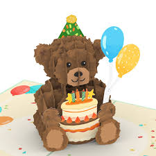 Tarjeta de Cumpleaños con Osito de Peluche