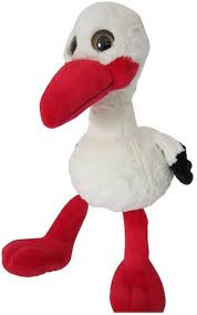 Cigüeña de Peluche Gino con Sonajero - 53 cm