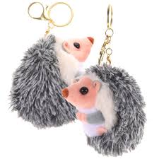 LLavero Kawaii Erizo de Peluche - 2 Piezas