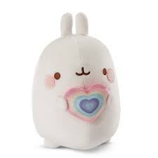 Molang Arcoíris: Peluche 24 cm con Corazón