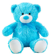 Oso de Peluche Azul con Lazo - 50 cm