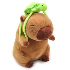Peluche Capibara con Mochila Tortuga 23cm