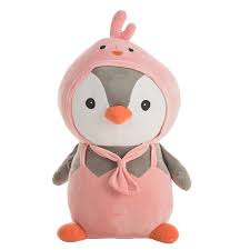 Pingüino de Peluche Rosa Suave
