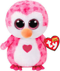 Peluche Pingüino Rosa TY-Juliet 15 cm