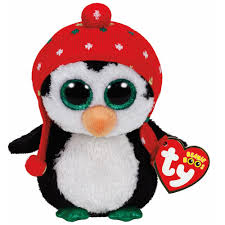 Pingüino de Peluche TY - Freeze con Gorro 15 cm