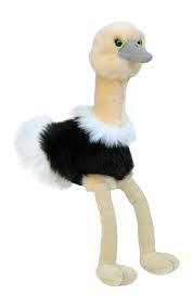 Ozzi el Avestruz Mini Flopsie - Peluche Blanco y Negro
