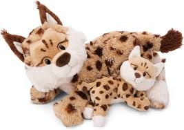 Lince Madre e Hijo Peluche NICI - 40 cm y 20 cm
