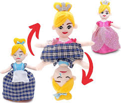 Muñeca Princesa Cenicienta Reversible 32 cm - Peluche Feliz/Triste