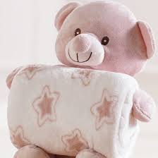 Ursinho de Pelúcia Carinhoso com Manta Bebê 100x75cm