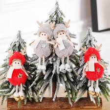 Set de 4 Adornos Colgantes de Navidad: Ángeles Peluches