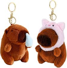 Set de Llavero de Peluche Capibara - 2 Piezas