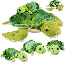 Tortuga de Peluche 12'' con 4 Mini Tortugas Suaves