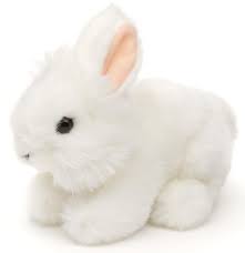 Conejo de Angora Blanco Tumbado - 18 cm Uni-Toys