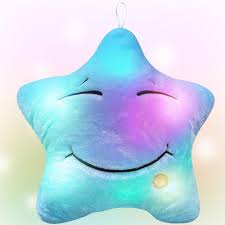 Cojín de Peluche LED Ainiv - Estrellas Azules