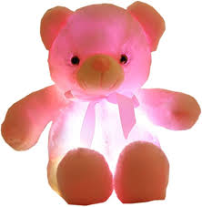 Oso de Peluche Brillante Colorido 19.69'' - Luz Nocturna para Niños