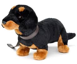 Uni-Toys: Perro Salchicha de Peluche con Correa - 28 cm