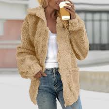 Chaquetas de Peluche con Capucha para Mujer